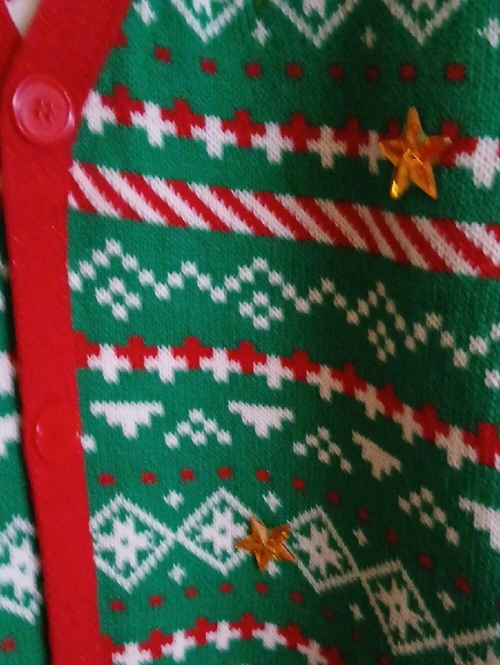 Holiday Green & Red Men's Cardigan Sweater with Bow-Tie Detail